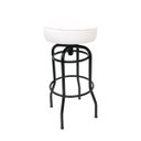 Ver imagem 1 de Banqueta Giratória Bar para Bancada Média Altura 65cm cor Preto Assento Branco Poltronas do Sul Banq