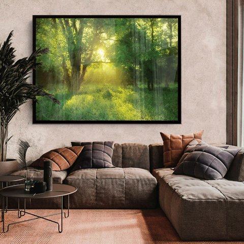 Quadro Decorativo Caixa Floral Natureza Tacolado Moldura Caixa Alta 4,5cm Madeira sem Vidro 40 X 60c