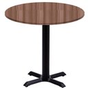 Ver imagem 1 de Mesa Ômega Ferro Preto 74 Cm (alt) Base em X Tampo Mdp Redondo 60 Cm (larg) X 2,50 Cm (alt) Walnut