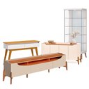 Ver imagem 1 de Cristaleira Tifanny e Aparador Classic com Buffet e Rack Studio Off White Nature - Imcal