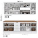 Ver imagem 4 de Cozinha Modulada 10 Pecas 240cm Ce792 Americana Henn Branco Nature