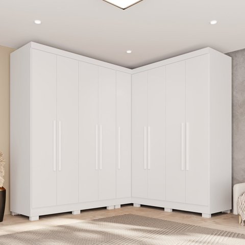 Guarda-Roupa de Canto Modulado com Pés 9 Portas 4 Gavetas França