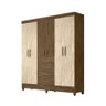 Conjunto Guarda Roupa e Cômoda Svalbard Castanho Wood Avelã - 6