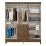 Conjunto Guarda Roupa e Cômoda Svalbard Castanho Wood Avelã - 2