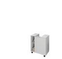 Ver imagem 2 de Gabinete para Banheiro Pequim Branco C/ Rodízios - Bela Móveis