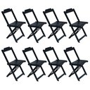 Ver imagem 4 de Kit 2 Conjuntos De Mesa Com 4 Cadeiras De Madeira Dobravel 70X70 Preto - Preto