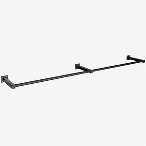 Arara de Parede para Loja Modelo Premium Leve Comac - 8 Tamanhos - Preto - 180cm