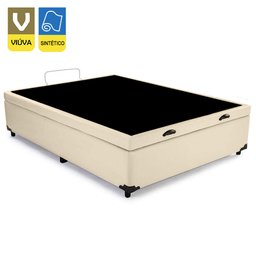 Cama Box Baú Viúva Sintético Bege Emth 128x188x40 - 2