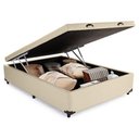 Ver imagem 3 de Cama Box Baú Viúva Sintético Bege Emth 128x188x40