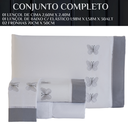 Ver imagem 6 de Conjunto de Lencol Casal Queen Size Butterfly Algodão Toque Super Macio Papillons:cinza
