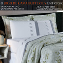 Ver imagem 2 de Conjunto de Lencol Casal Queen Size Butterfly Algodão Toque Super Macio Papillons:cinza