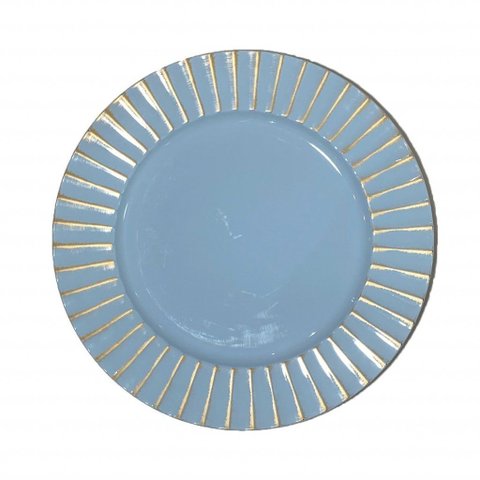 Sousplat Azul Prato Redondo Mesa Posta Jogo Americano Jantar 33cm