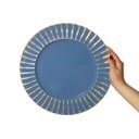 Ver mais imagens de Sousplat Azul Prato Redondo Mesa Posta Jogo Americano Jantar 33cm