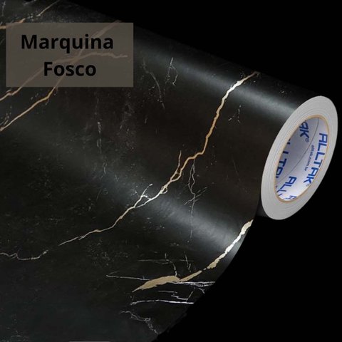 Papel de Parede Adesivo Lavável Mármore Marquina - 60cm de Largura Alltak Fosco 1m X 60cm