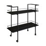 Bar Móvel Carrinho Organizador com Rodinha Mesa Apoio Jantar:preto - 6