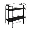 Ver imagem 5 de Bar Móvel Carrinho Organizador com Rodinha Mesa Apoio Jantar:preto