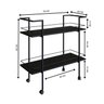 Bar Móvel Carrinho Organizador com Rodinha Mesa Apoio Jantar:preto - 5