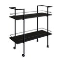 Ver imagem 7 de Bar Móvel Carrinho Organizador com Rodinha Mesa Apoio Jantar:preto