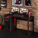 Ver imagem 1 de Mesa Gamer para Computador 136x75cm Me4152 Preto Vermelho