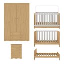 Ver mais imagens de Quarto de Bebê Completo Berço Americano 3 em 1 Colchão Realeza Multimóveis Mp4603 Madeirado