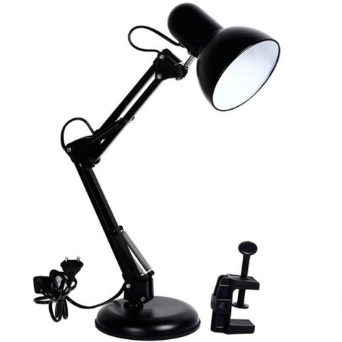 Luminária Mesa Articulada Garra Regulável 2 em 1 Base Metal