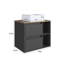 Ver imagem 3 de Gabinete de Banheiro com Cuba 1 Porta 1 Gaveta 60cm Suspenso Multimóveis Crpro-BAL019 Mel/Grafite