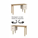 Ver imagem 6 de Mesa Escrivaninha Orgânica Curva 2 Gavetas 136cm Pés Madeira Maciça 100% MDF BP Aura Branco/Hanover/Offwhite