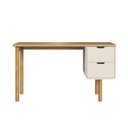 Ver imagem 4 de Mesa Escrivaninha Orgânica Curva 2 Gavetas 136cm Pés Madeira Maciça 100% MDF BP Aura Branco/Hanover/Offwhite