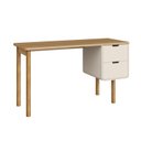 Ver mais imagens de Mesa Escrivaninha Orgânica Curva 2 Gavetas 136cm Pés Madeira Maciça 100% MDF BP Aura Branco/Hanover/Offwhite