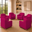 Ver imagem 1 de Kit 6 Poltrona Decorativa para Sala de Espera Mila Recepção Escritório Consultório Corino