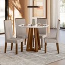 Ver imagem 1 de Conjunto Sala de Jantar 4 Cadeiras Livia Off White Âmbar/Off