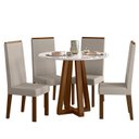 Ver imagem 2 de Conjunto Sala de Jantar 4 Cadeiras Livia Off White Âmbar/Off