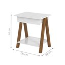 Ver imagem 2 de Mesa de Cabeceira Aurélia 1 Gaveta com Gaveta Branco