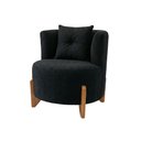 Ver imagem 1 de Poltrona Decorativa Orgânica Curva Luna Boucle Preto - Montanaris Decor