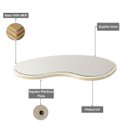 Ver mais imagens de Bandeja Decorativa Orgânica Espelho Lapidado Luxo Lateral Couro - Off White