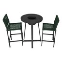 Ver imagem 1 de Conjunto Bistrô Champanheira Tampo Ripado e 2 Banquetas França Corda Náutica Verde Musgo