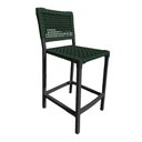 Ver imagem 2 de Conjunto Bistrô Champanheira Tampo Ripado e 2 Banquetas França Corda Náutica Verde Musgo