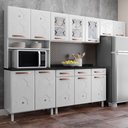 Ver imagem 1 de Cozinha de Aço Completa Mirage 12 Portas 3 Gavetas com Vidro Branco - Telasul