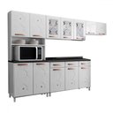 Ver imagem 2 de Cozinha de Aço Completa Mirage 12 Portas 3 Gavetas com Vidro Branco - Telasul