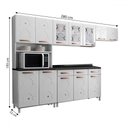 Ver imagem 4 de Cozinha de Aço Completa Mirage 12 Portas 3 Gavetas com Vidro Branco - Telasul