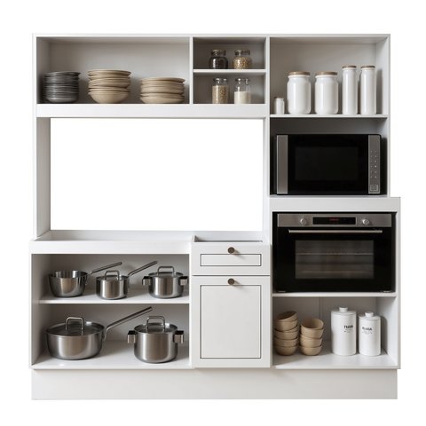 Cozinha Compacta Isis 8 Portas 1 Gaveta Branco sem Tampo