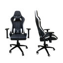 Ver imagem 2 de Cadeira Escritório Gamer Estofada Giratória Reclinável Couro Suporte Lombar e Cervical Regulagem