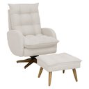 Ver imagem 1 de Poltrona de Amamentação Clarice Giro Balanço Bebê Completo:  Linho Areia Claro