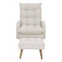 Ver imagem 3 de Poltrona de Amamentação Clarice Giro Balanço Bebê Completo:  Linho Areia Claro