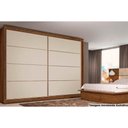 Ver imagem 1 de Guarda Roupa Casal 2 Portas de Correr e 6 Gavetas Sevilha Braúna/off White - Europa