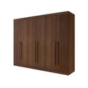 Ver imagem 2 de Guarda-Roupa Casal Ripado 100% MDF 6 Portas 6 Gavetas Paris Plus Marrom/Castanho
