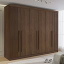 Ver imagem 1 de Guarda-Roupa Casal Ripado 100% MDF 6 Portas 6 Gavetas Paris Plus Marrom/Castanho