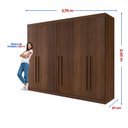 Ver imagem 3 de Guarda-Roupa Casal Ripado 100% MDF 6 Portas 6 Gavetas Paris Plus Marrom/Castanho
