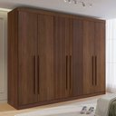 Ver mais imagens de Guarda-Roupa Casal Ripado 100% MDF 6 Portas 6 Gavetas Paris Plus Marrom/Castanho