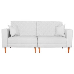 Sofá 03 Lugares Living Ponza Suede Doce Sonho Móveis Branco - 6